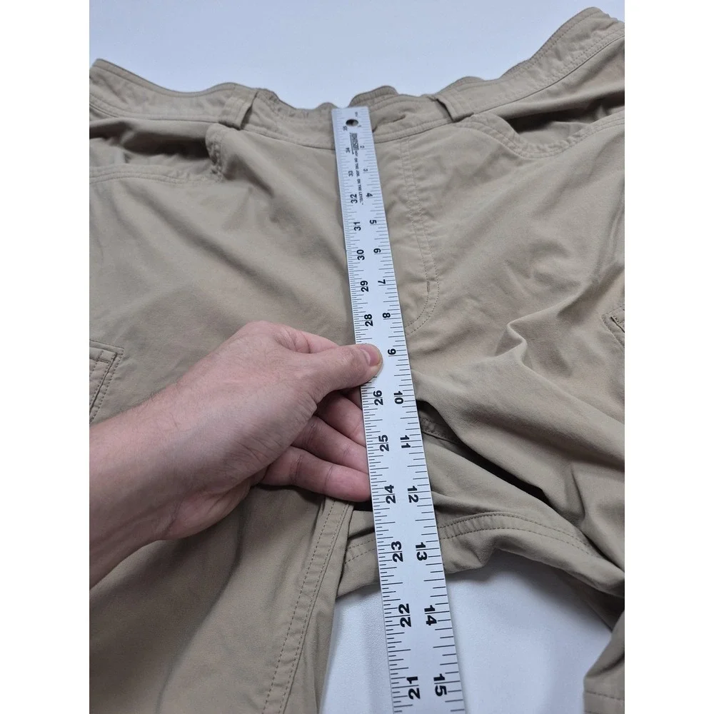 REI Co-op Convertible Pants Mens 40x30 Beige Hiking Zip Pocket Stretch Outdoor